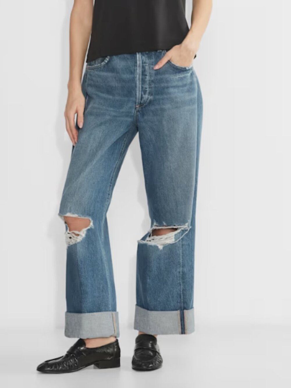 Citizens Of Humanity AYLA Distressed wide leg 28